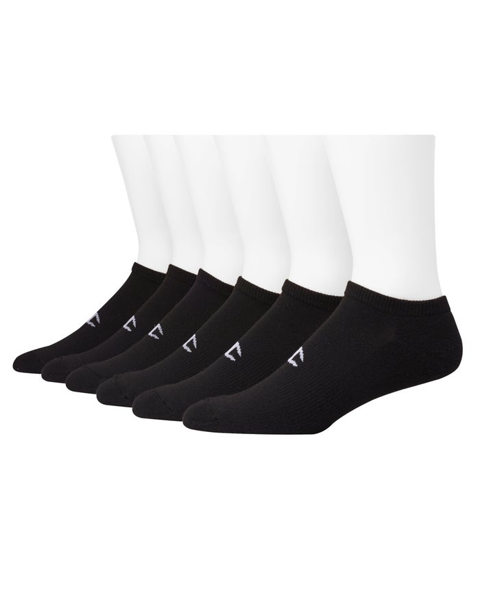 Champion Herre Sokker Sort - No-Show Extended Sizes 6-Pairs - Danmark TDL-894231